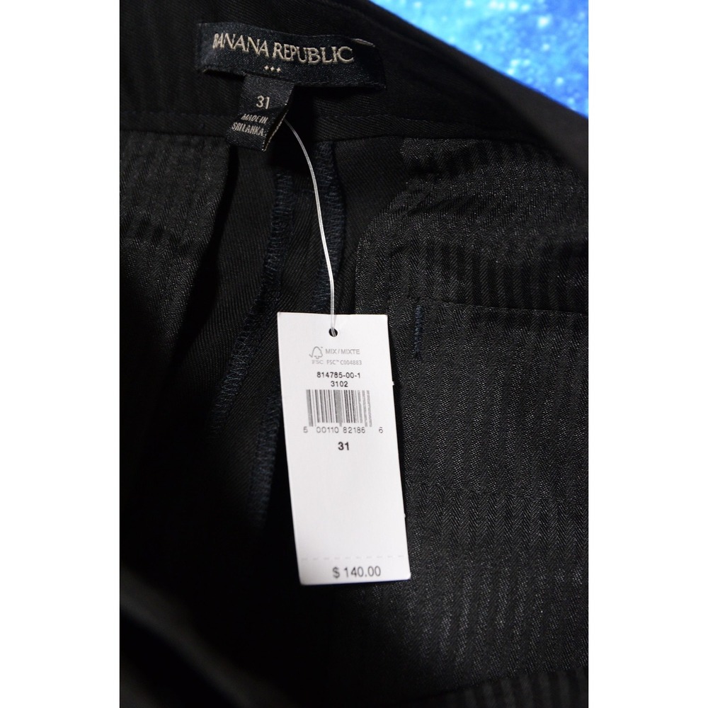 Banana Republic Pants Mens 31 Black Flat Front Dress Slacks Trousers NWT - Picture 4 of 7